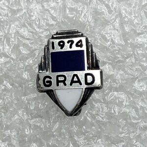 Vtg Birks Sterling Silver Graduation Grad 74 / Grad 1974 Lapen Pin Mini Brooch